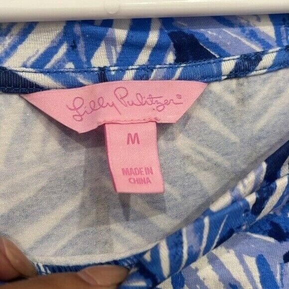 Lilly Pulitzer Lowe Lapis Blue Costa Med Engineered Dolman Sleeve Dress - Picture 4 of 5